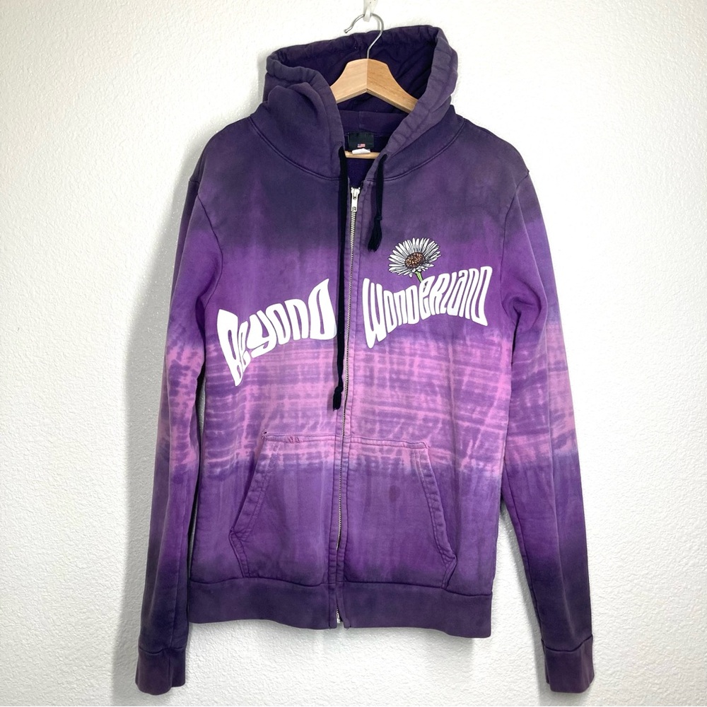Imsomniac Tie dye Hoodie Sweater Small Full Zip Beyond Wonderland Purple Cotton